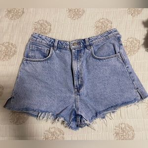 Zara High Waist Denim Shorts Size 10